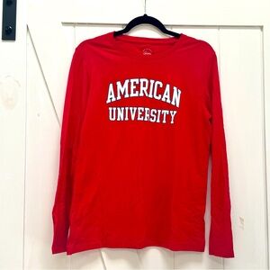 NWOT American University Long Sleeve T-Shirt